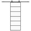 vidaXL Schuifdeur met beslagset 76x205 cm ESG glas zwart