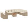 vidaXL 11-delige Tuinset met kussens poly rattan beige