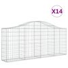 vidaXL Schanskorven 14 st gewelfd 200x30x80/100 cm ijzer