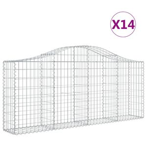 vidaXL Schanskorven 14 st gewelfd 200x30x80/100 cm ijzer
