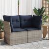 vidaXL | Tuin Sofa | met kussen Grijs 124 x 62 x 69cm poly rattan