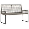 vidaXL Tuinbank met kussen Grijs 118 x 55 x 82 cm PE rattan en stof