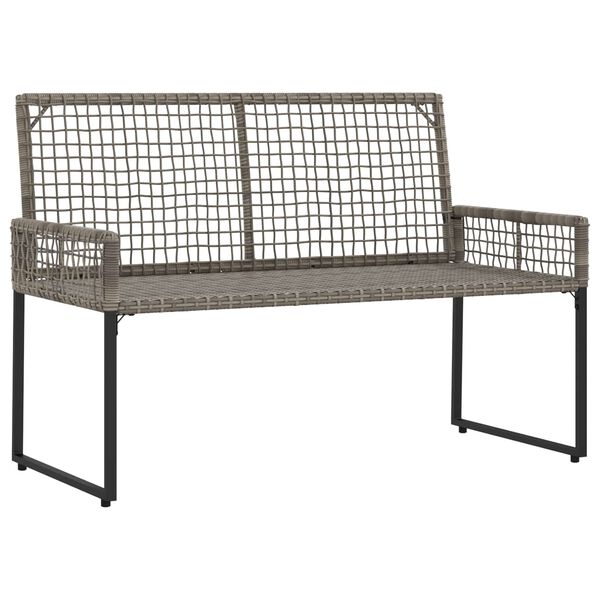 vidaXL Tuinbank met kussen Grijs 118 x 55 x 82 cm PE rattan en stof