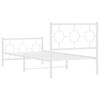 vidaXL Bedframe met hoofd- en voeteneinde metaal wit 90x190 cm