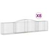 vidaXL Schanskorven 8 st gewelfd 400x50x80/100 cm gegalvaniseerd ijzer
