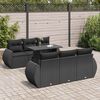 vidaXL 7-delige Loungeset met kussens poly rattan zwart