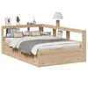 vidaXL Bed met boekenkast zonder matras massief grenenhout 135x190 cm