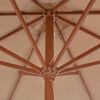vidaXL Parasol met houten paal 300 cm taupe