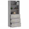 vidaXL Hoge kast 69,5x34x180 cm bewerkt hout grijs sonoma eikenkleurig