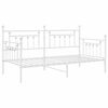 vidaXL Bedframe voor een daybed met hoofdeinde Wit 90 x 200 cm Staal