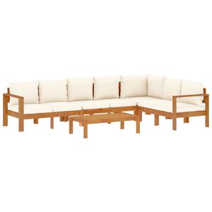 vidaXL 5-delige Loungeset met kussens massief acaciahout