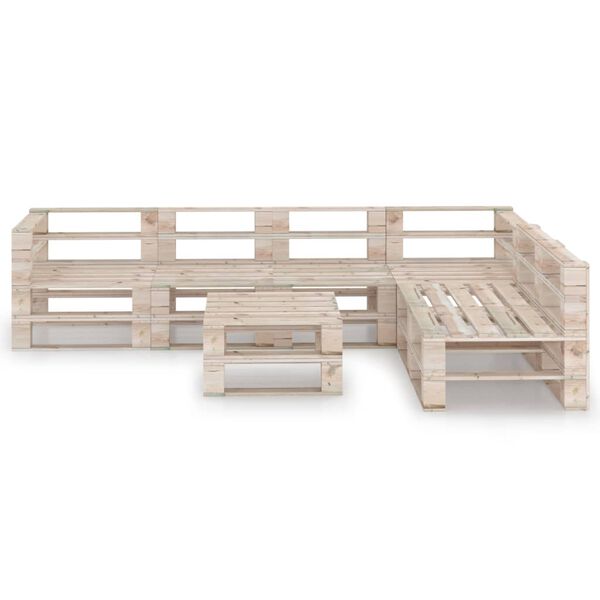 vidaXL 7-delige Loungeset pallet met kussens ge&iuml;mpregneerd grenenhout
