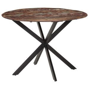 vidaXL Eettafel &Oslash;110x78 cm massief gerecycled hout en staal