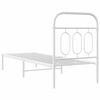 vidaXL Bedframe met hoofdbord zonder matras metaal wit 75x190 cm