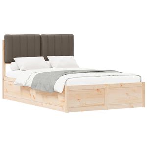 vidaXL Bedframe met Gevoerd Hoofdgedeelte Taupe 120 x 190 cm