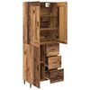 vidaXL Hoge kast met lade 2 pcs Oudhout Bewerkt hout