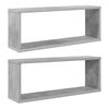 vidaXL Wandschappen kubus 2 st 60x15x23 cm bewerkt hout betongrijs