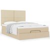 vidaXL Ottoman bed met matras 140x200cm stof crèmekleurig