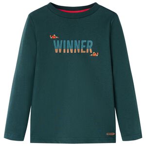 vidaXL Kindershirt met lange mouwen 104 donkergroen