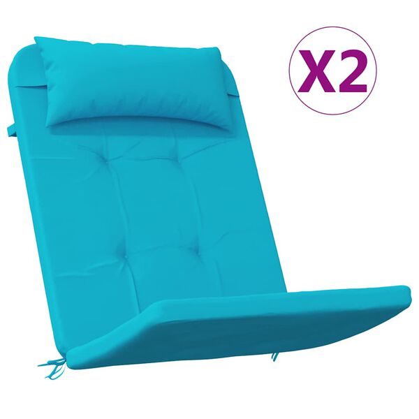 vidaXL Stoelkussens Effen 2 pcs Turquoise 58 x 77 x 4,5 cm Oxford Stof