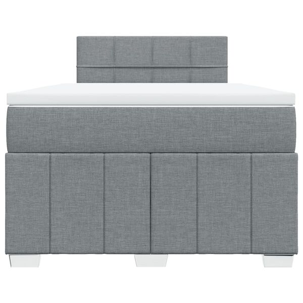 vidaXL Boxspring met matras stof lichtgrijs 120x190 cm
