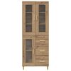 vidaXL Hoge kast Artisan Eiken 69,5 x 34 x 180 cm Bewerkt hout