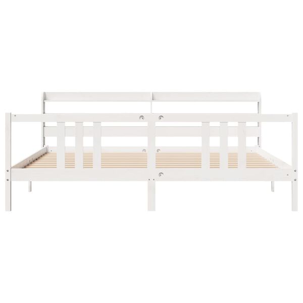 vidaXL Bedframe met hoofdeinde zonder matras 200x200 cm wit