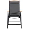vidaXL Tuinstoelen inklapbaar 4 st aluminium en textileen zwart