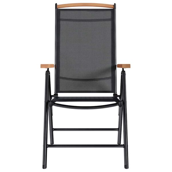 vidaXL Tuinstoelen inklapbaar 4 st aluminium en textileen zwart