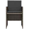vidaXL 3-delige Bistroset met kussens poly rattan grijs