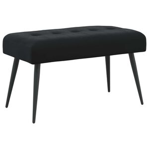 vidaXL Bank met knoopverstelling Zwart 80 x 40 x 46 cm fluweel