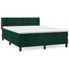 vidaXL Boxspring met matras fluweel donkergroen 140x190 cm