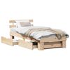 vidaXL Bedframe met hoofdeinde Naturel 80 x 200 cm Massief grenenhout