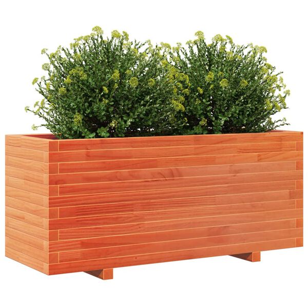 vidaXL Plantenbak 110x40x49,5 cm massief grenenhout wasbruin