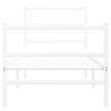 vidaXL Bedframe met hoofd- en voeteneinde metaal wit 75x190 cm