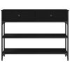 vidaXL Wandtafel met lade Zwart Eiken 100 x 25 x 75 cm Bewerkt hout