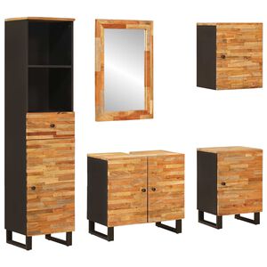 vidaXL Badkamer Sets 5 st Naturel 38 x 33 x 160 cm Massief Mango Hout