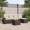vidaXL 6-delige Loungeset met kussens poly rattan bruin