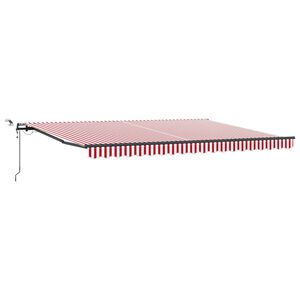 vidaXL Uitschuifbare luifel Rood en Wit 450 &times; 350 cm Polyester