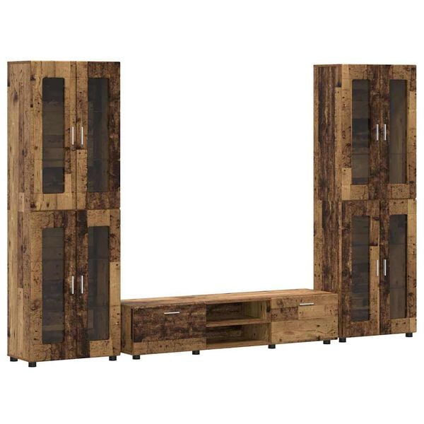 vidaXL Tv-meubelset met lade met plank FLORIN Oudhout Bewerkt hout