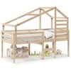 vidaXL Hoogslaper met bedhuis massief grenenhout 80x200 cm
