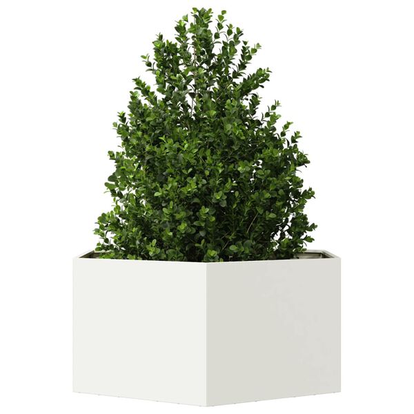 vidaXL Plantenbak zeshoek 104x90x45 cm staal wit