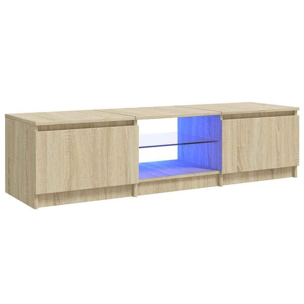 vidaXL Tv-meubel met LED-verlichting 140x40x36 cm sonoma eikenkleur