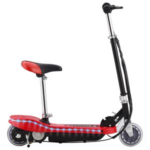 vidaXL Kinderstep met zadel en LED 120 W rood