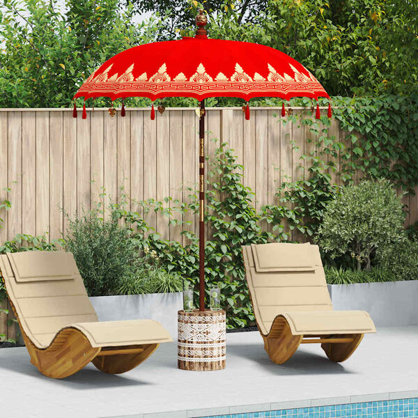 vidaXL Balinese parasol met basis Rood 185 x 185 x 260 cm