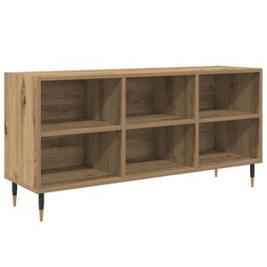 VidaXL TV-meubel 100x40x50 Cm - Bewerkt Hout Bruin Eiken, 2 Deuren + 2 Open Vakken, Metalen Poten