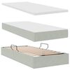vidaXL Opslag bed met matras met matras Lichtgrijs 90 x 190 cm Fluweel