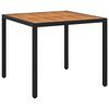 vidaXL Tuintafel 90x90x75 cm poly rattan en acaciahout zwart