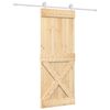 vidaXL Schuifdeur Natuurlijk en Wit 80 x 210 cm Massief Grenenhout