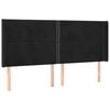 vidaXL Hoofdbord met randen 183x16x118/128 cm fluweel zwart